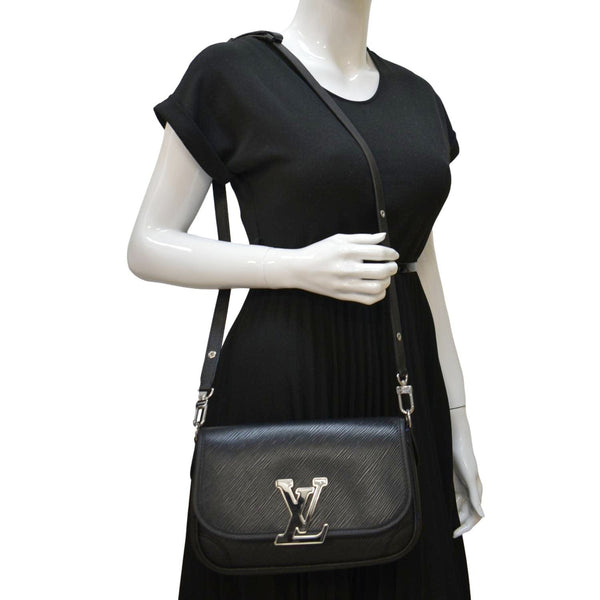 LOUIS VUITTON Buci Epi Grained Leather Shoulder Bag Black