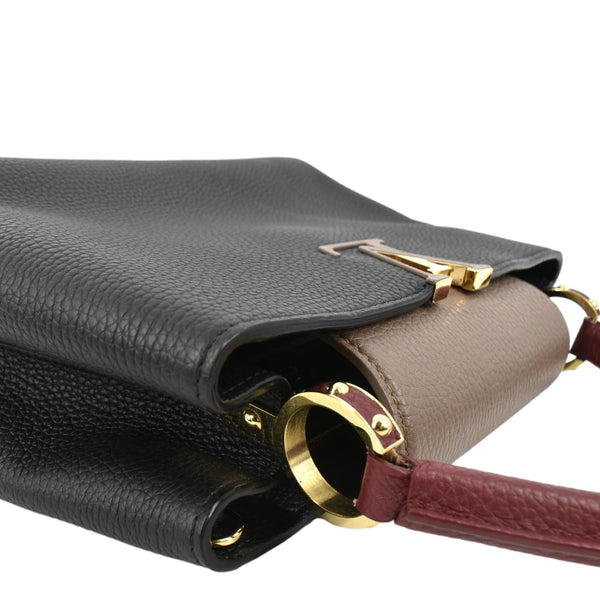 LOUIS VUITTON CapucinesTaurillon Satchel bag Black Leather with upper left side