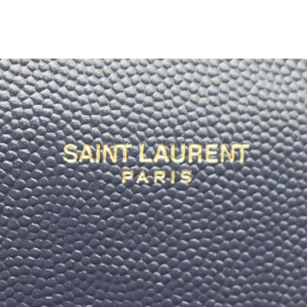 YVES SAINT LAURENT Cassandra Top Handle Leather Shoulder Bag Blue