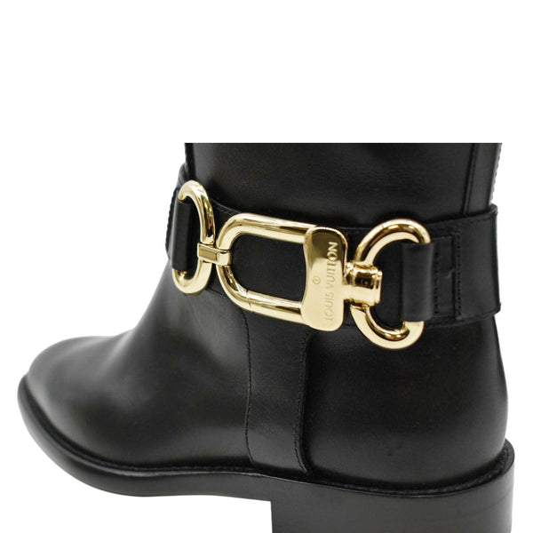 LOUIS VUITTON Westside Flat High Leather Boot Noir Black