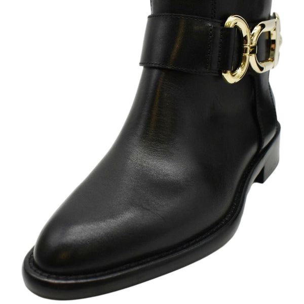 LOUIS VUITTON Westside Flat High Leather Boot Noir Black