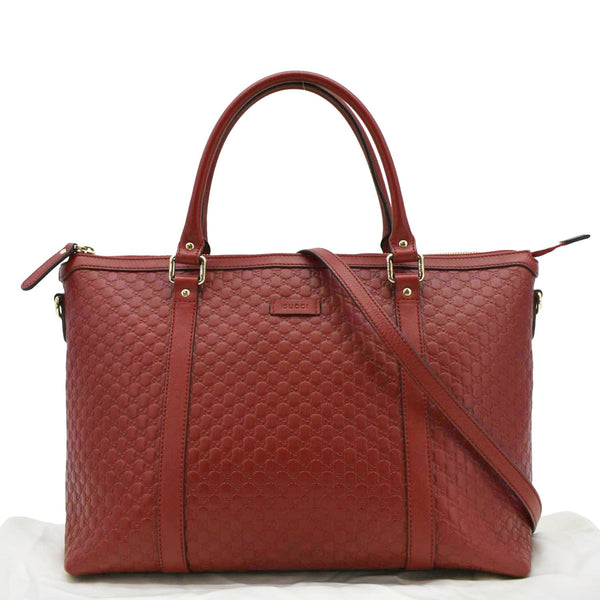 GUCCI Microguccissima Leather Tote Bag Red 449655