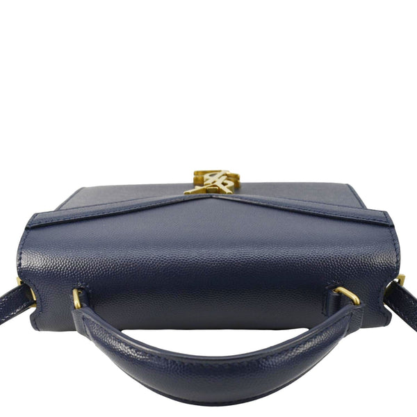YVES SAINT LAURENT Cassandra Top Handle Leather Shoulder Bag Blue