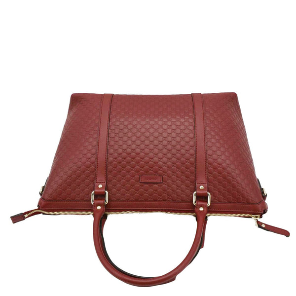 GUCCI Microguccissima Leather Tote Bag Red 449655