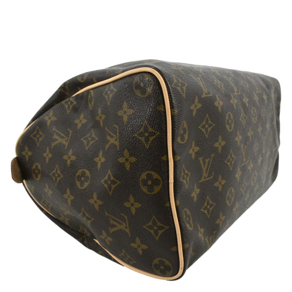 LOUIS VUITTON Speedy 35 Monogram Canvas Satchel Bag Brown