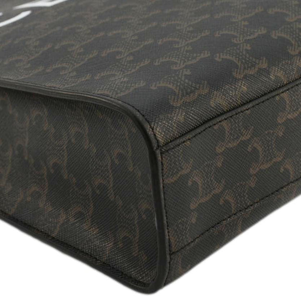 CELINE Triomphe Vertical Cabas Small Canvas Shoulder Bag Black