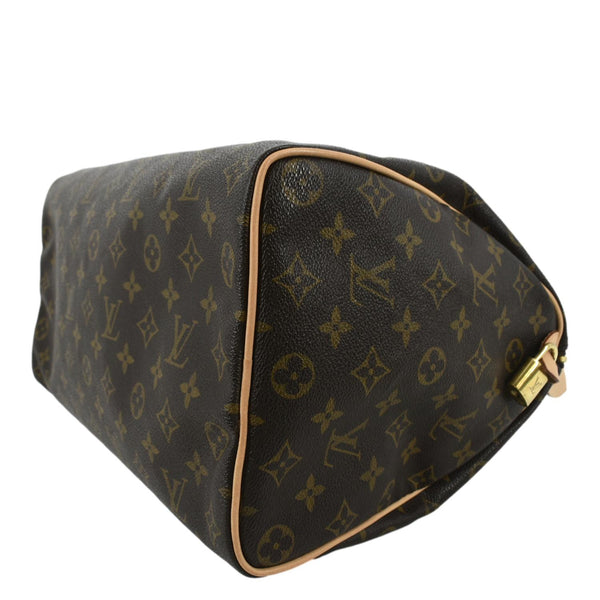 LOUIS VUITTON Speedy 35 Monogram Canvas Satchel Bag Brown