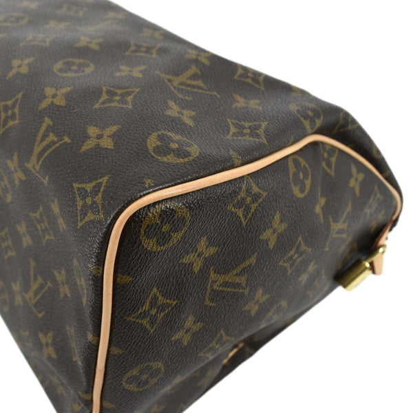 LOUIS VUITTON Speedy 35 Monogram Canvas Satchel Bag Brown