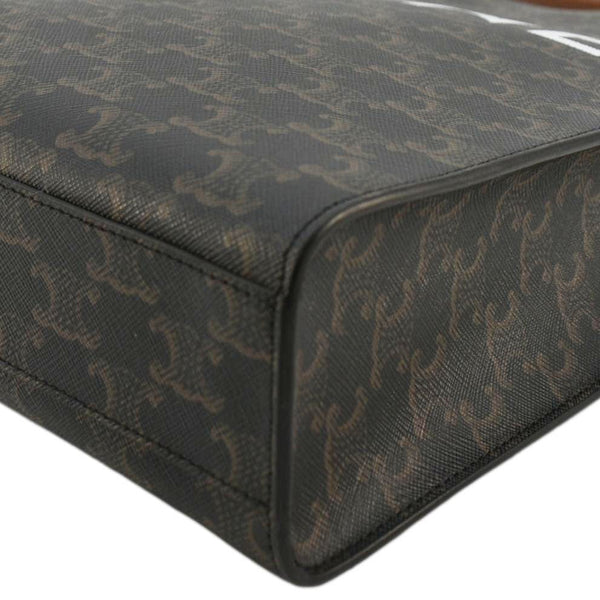 CELINE Triomphe Vertical Cabas Small Canvas Shoulder Bag Black