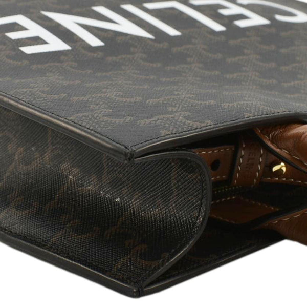 CELINE Triomphe Vertical Cabas Small Canvas Shoulder Bag Black