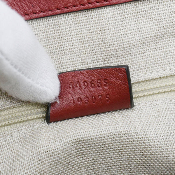 GUCCI Microguccissima Leather Tote Bag Red 449655