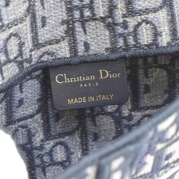 CHRISTIAN DIOR Saddle Slim Oblique Canvas Crossbody Bag Navy Blue