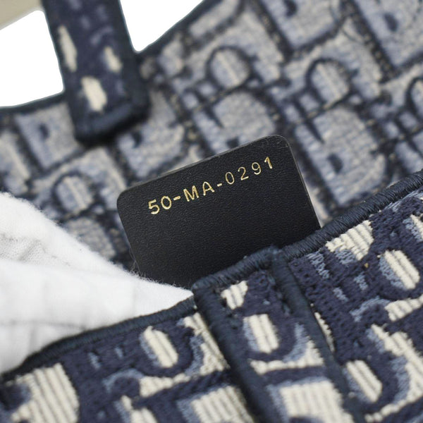 CHRISTIAN DIOR Saddle Slim Oblique Canvas Crossbody Bag Navy Blue