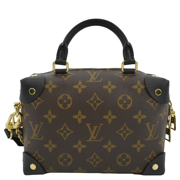 LOUIS VUITTON Petite Malle Souple Monogram Canvas Shoulder Bag Black