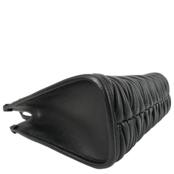 MIU MIU Nappa Matelasse Black Leather Tote Shoulder Bag with lower right side view