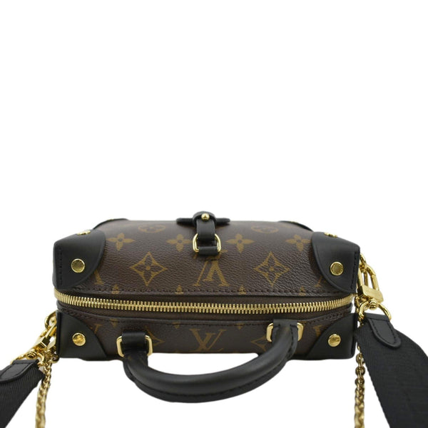 LOUIS VUITTON Petite Malle Souple Monogram Canvas Shoulder Bag Black
