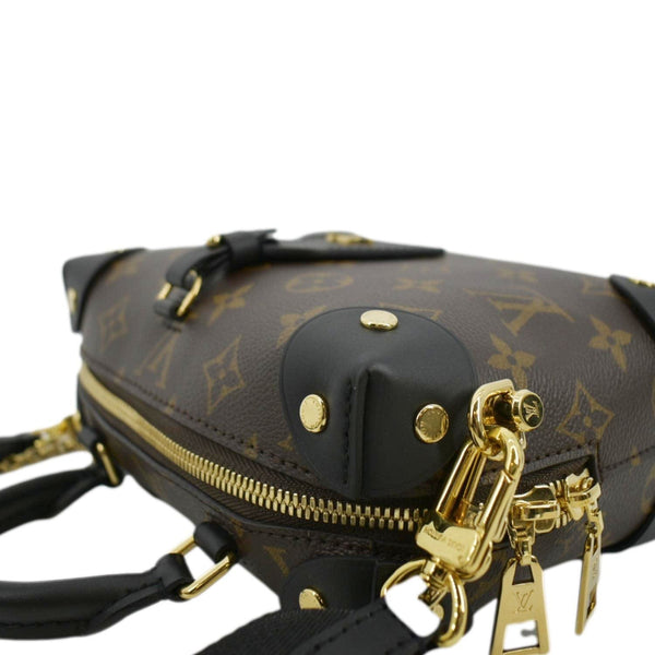 LOUIS VUITTON Petite Malle Souple Monogram Canvas Shoulder Bag Black