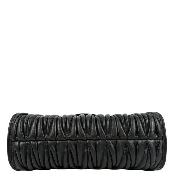 MIU MIU Nappa Matelasse Black Leather Tote Shoulder Bag with lower view