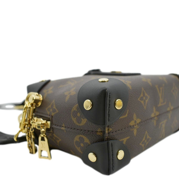 LOUIS VUITTON Petite Malle Souple Monogram Canvas Shoulder Bag Black