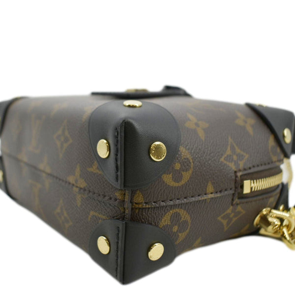 LOUIS VUITTON Petite Malle Souple Monogram Canvas Shoulder Bag Black