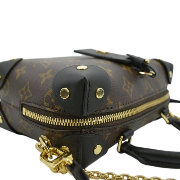 LOUIS VUITTON Petite Malle Souple Monogram Canvas Shoulder Bag Black