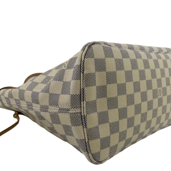 LOUIS VUITTON Neverfull MM Damier Azur Shoulder Bag White