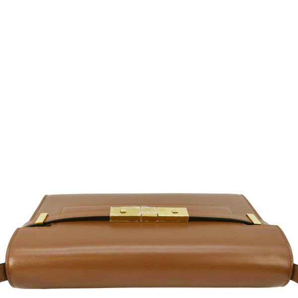 YVES SAINT LAURENT Manhattan Leather Shoulder Bag Brown