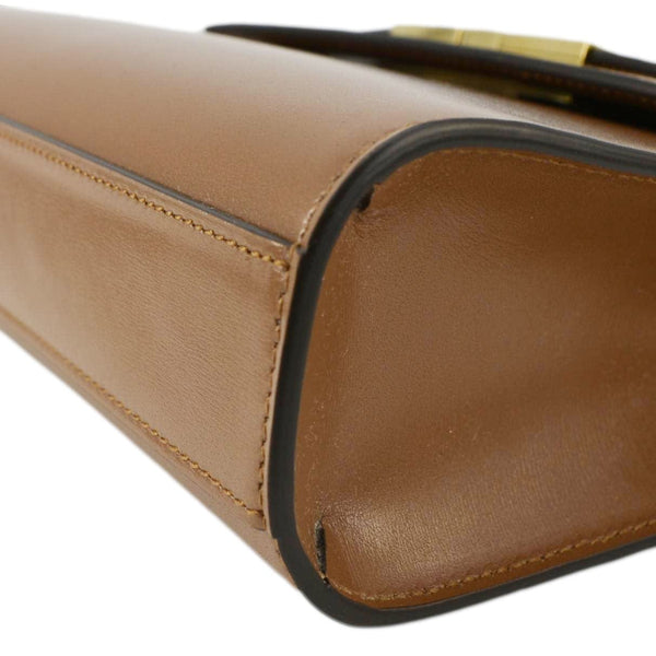 YVES SAINT LAURENT Manhattan Leather Shoulder Bag Brown