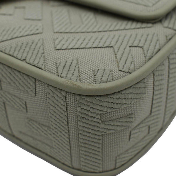 FENDI Baguette FF Canvas Chain Shoulder Bag Mint Green