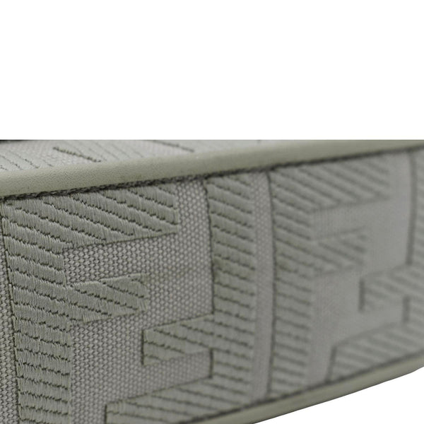 FENDI Baguette FF Canvas Chain Shoulder Bag Mint Green