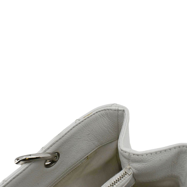 CHANEL Grand Shopping Quilted Caviar Leather GST Tote Bag White