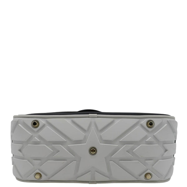 CHRISTIAN DIOR Vibe Zip Bowling Medium Leather Shoulder Bag Navy Blue