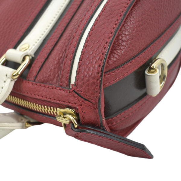 BURBERRY Alchester Bowling Leather Satchel Shoulder Bag Red