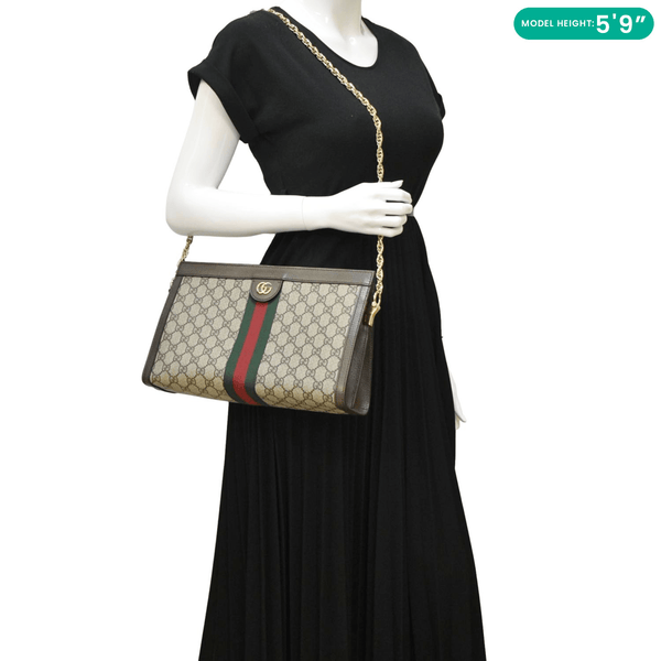 GUCCI Ophidia Medium GG Supreme Canvas Shoulder Bag Beige 503876