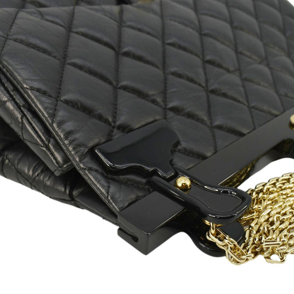 CHANEL 2.55 Reissue Hanger Flap Quilted Leather Crossbody Bag Black