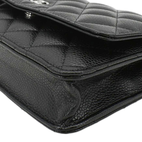 CHANEL WOC Quilted Leather Caviar Crossbody Bag Black