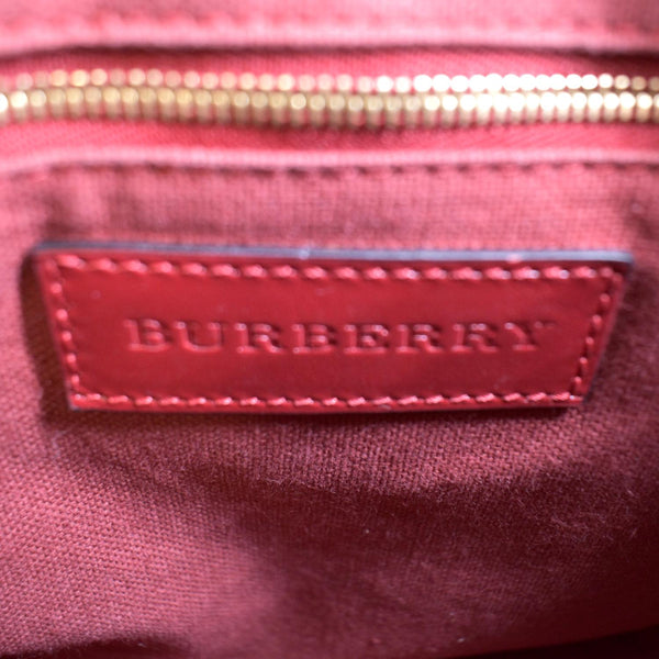 BURBERRY Alchester Bowling Leather Satchel Shoulder Bag Red