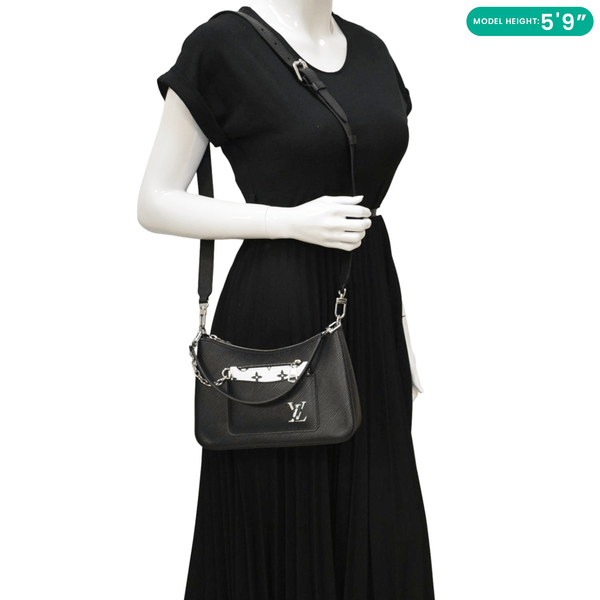 LOUIS VUITTON Marelle Epi Leather Shoulder Bag Black