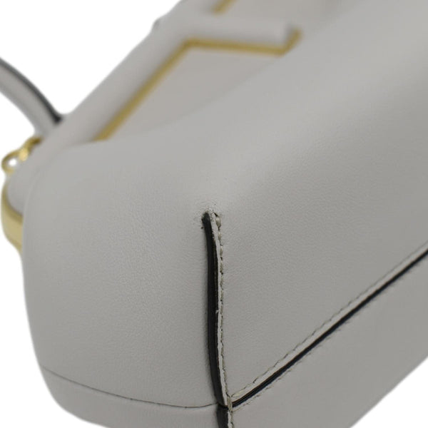 FENDI First Small Nappa Leather Shoulder Bag Light Gray