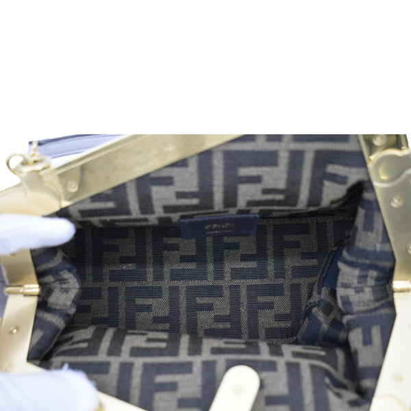 FENDI First Small Nappa Leather Shoulder Bag Light Gray