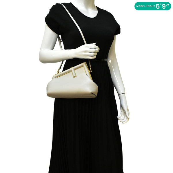 FENDI First Small Bag Light Gray dummy look