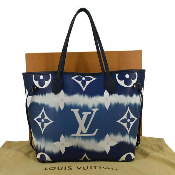 LOUIS VUITTON Neverfull MM Escale Monogram Canvas Shoulder Bag Blue