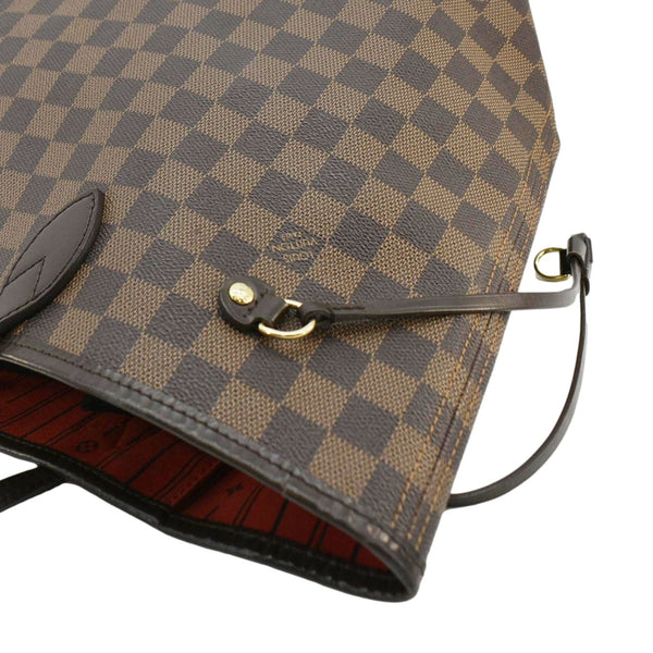 LOUIS VUITTON Neverfull MM Damier Ebene Shoulder Bag Brown