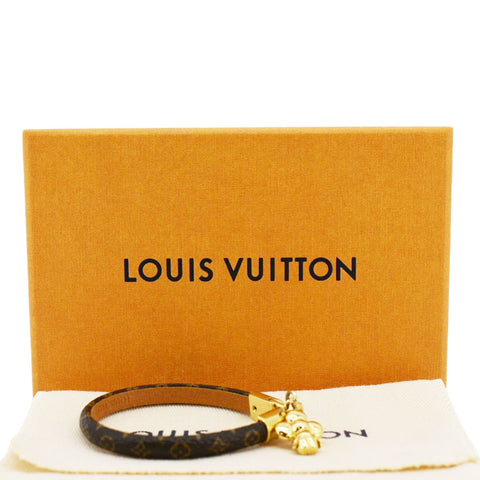 LOUIS VUITTON Tribute Charm Monogram Canvas Bracelet Brown