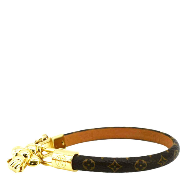 LOUIS VUITTON Tribute Charm Monogram Canvas Bracelet Brown