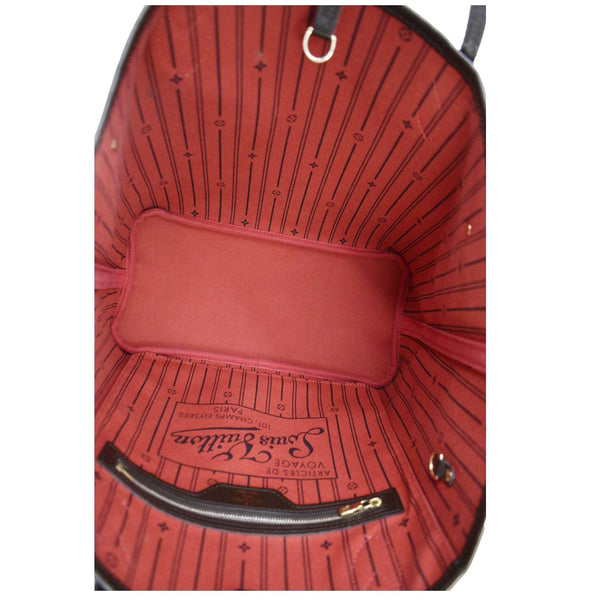 LOUIS VUITTON Neverfull MM Damier Ebene Shoulder Bag Brown