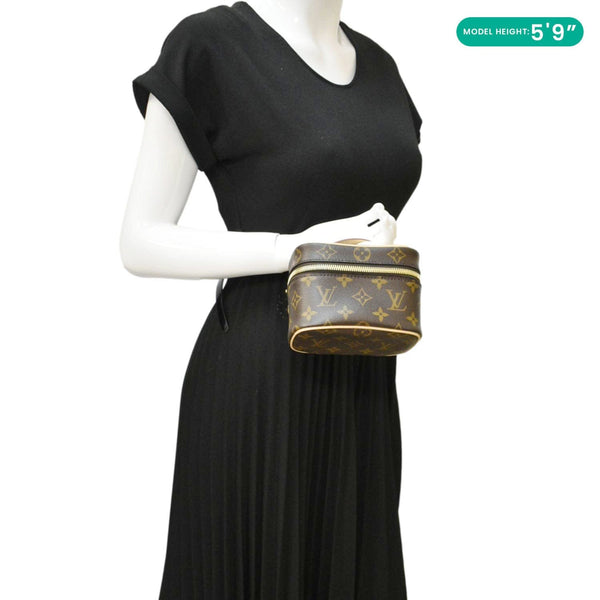 LOUIS VUITTON Nice Nano Monogram Canvas Toiletry Pouch Brown