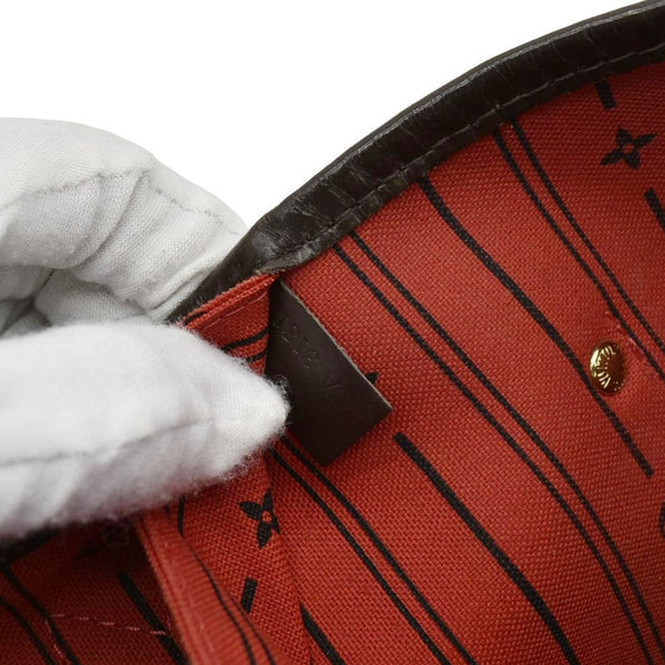 LOUIS VUITTON Neverfull MM Damier Ebene Shoulder Bag Brown