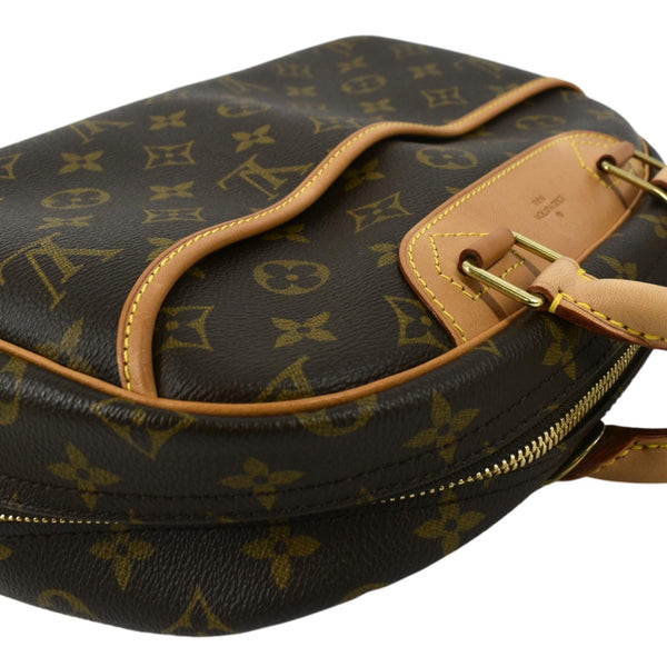 LOUIS VUITTON Deauville Bowling Monogram Canvas Satchel Bag Brown