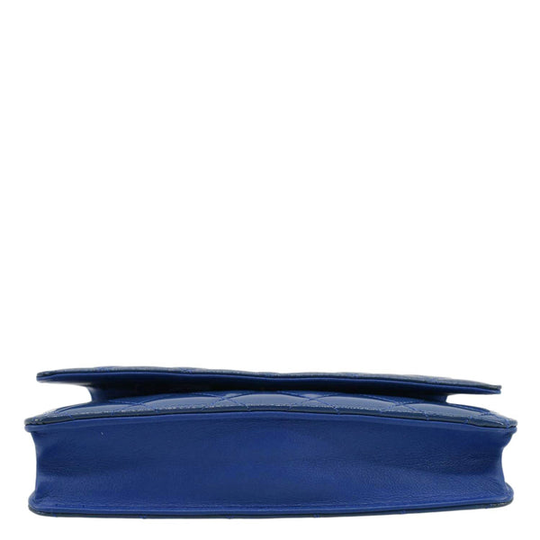 CHANEL WOC Quilted Patent Leather Crossbody Bag Blue